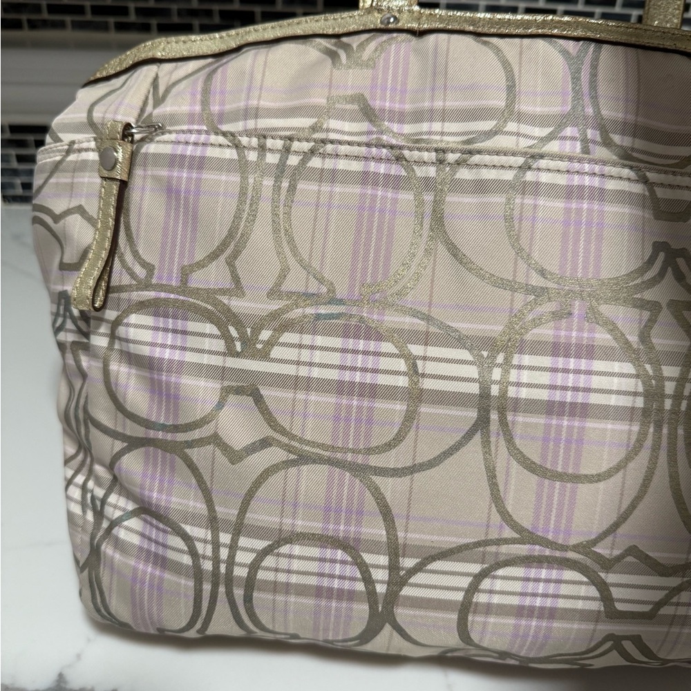 Coach Tartan Plaid Signature Diaper Bag Tote - Picture 3 of 14